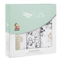 Aden and Anais - classic swaddles Disney Mickey 90th metallic 3 Pack (limited ed) - Artock Australia