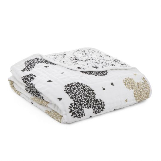 Aden and Anais - mickey's 90th - montage metallic stroller blanket (limited edition) - Artock Australia