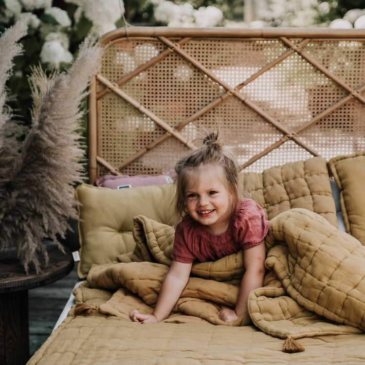 Biscuits Quilted Blanket Bedding Set Large - Papaya