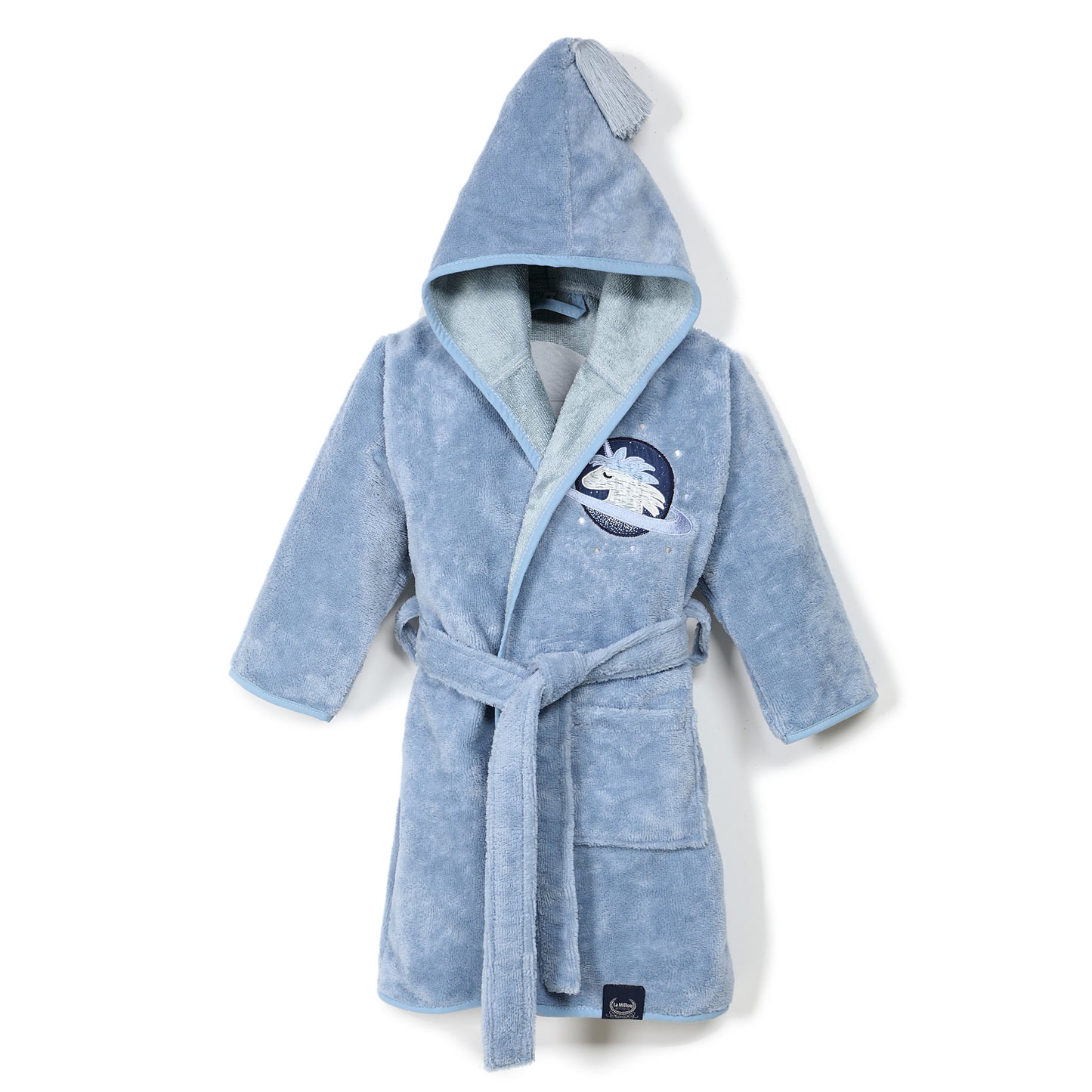 Bathrobe Bamboo Soft Medium - Universe of Unicorn (Blue) - Dusty Blue