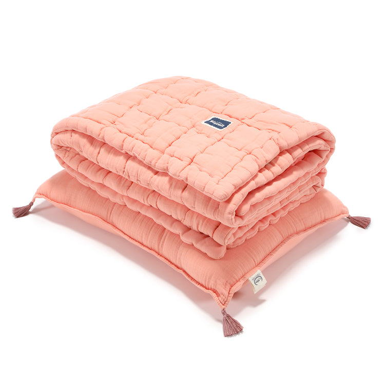 Biscuits Quilted Blanket Bedding Set Large - Papaya