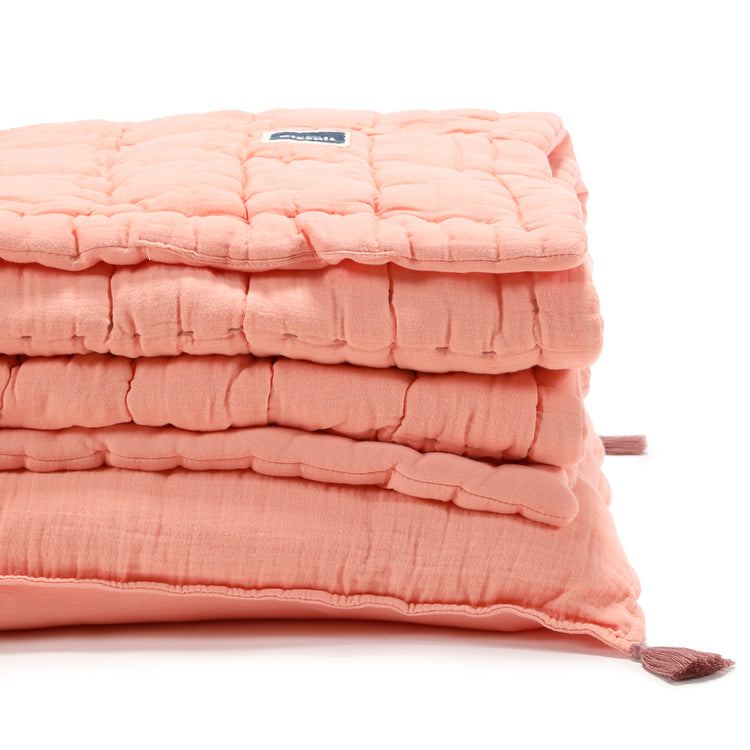 Biscuits Quilted Blanket Bedding Set Large - Papaya