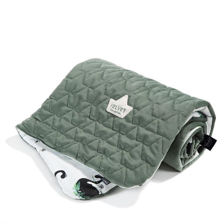 Velvet-Cotton Medium Blanket Jungle Swan