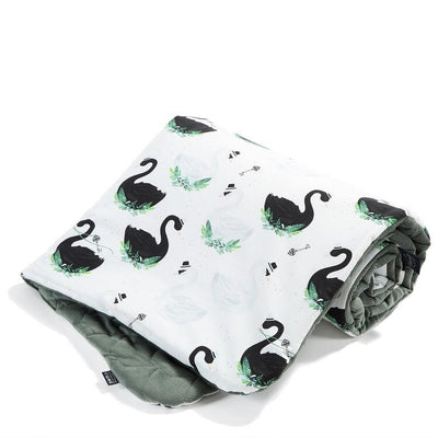 Velvet-Cotton Medium Blanket Jungle Swan
