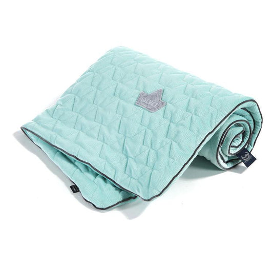 La Millou - Velvet Quilted Blanket - Audrey Mint Grey - Artock Australia