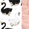 Velvet-Cotton Medium Blanket Moonlight Swan Powder Pink