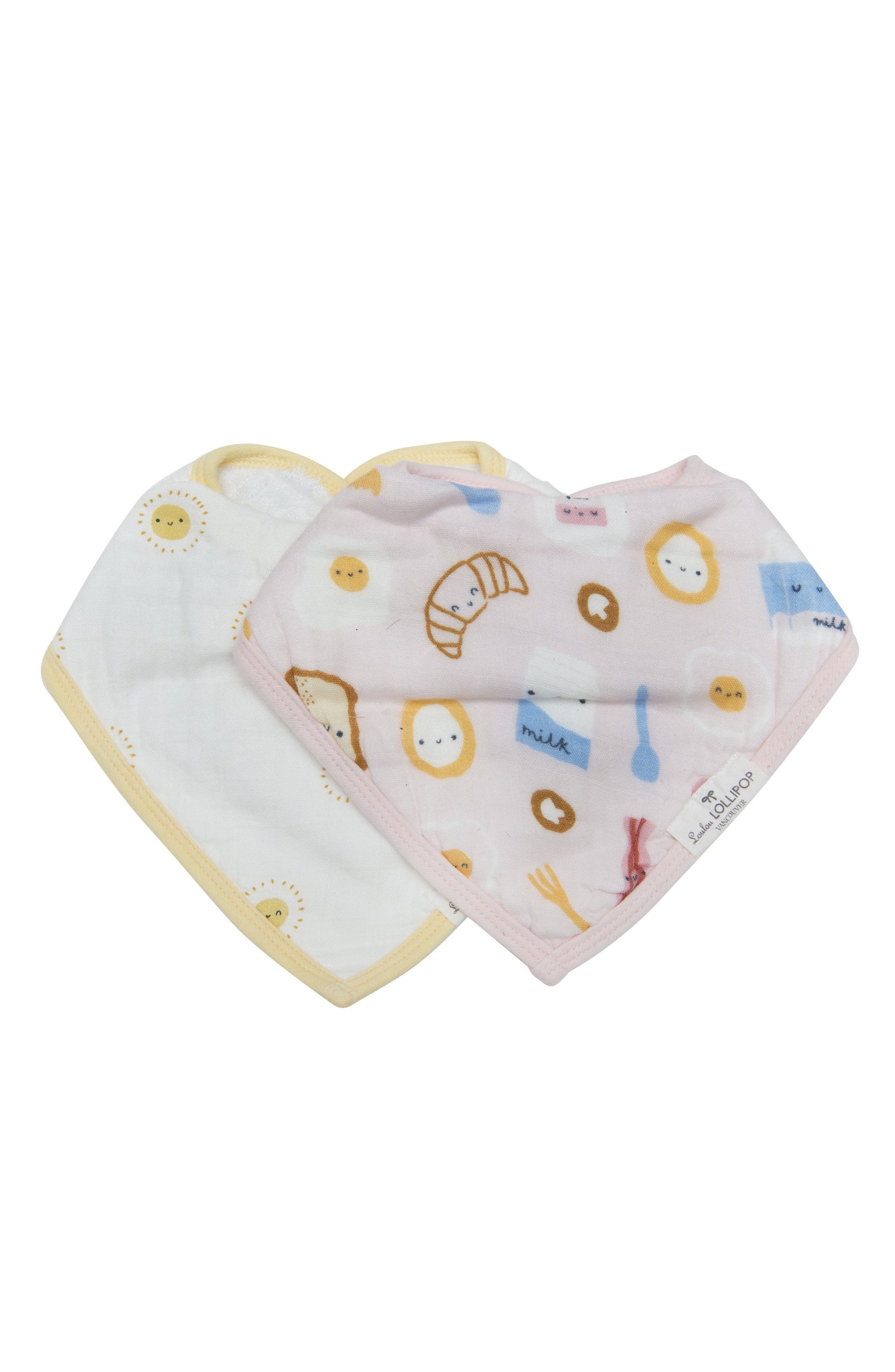 Loulou Lollipop - Bandana Bib Set - Breakfast Pink - Artock Australia