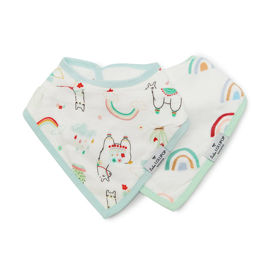 Loulou Lollipop | Bandana Bib Set - Llama / Rainbow | Artock Australia