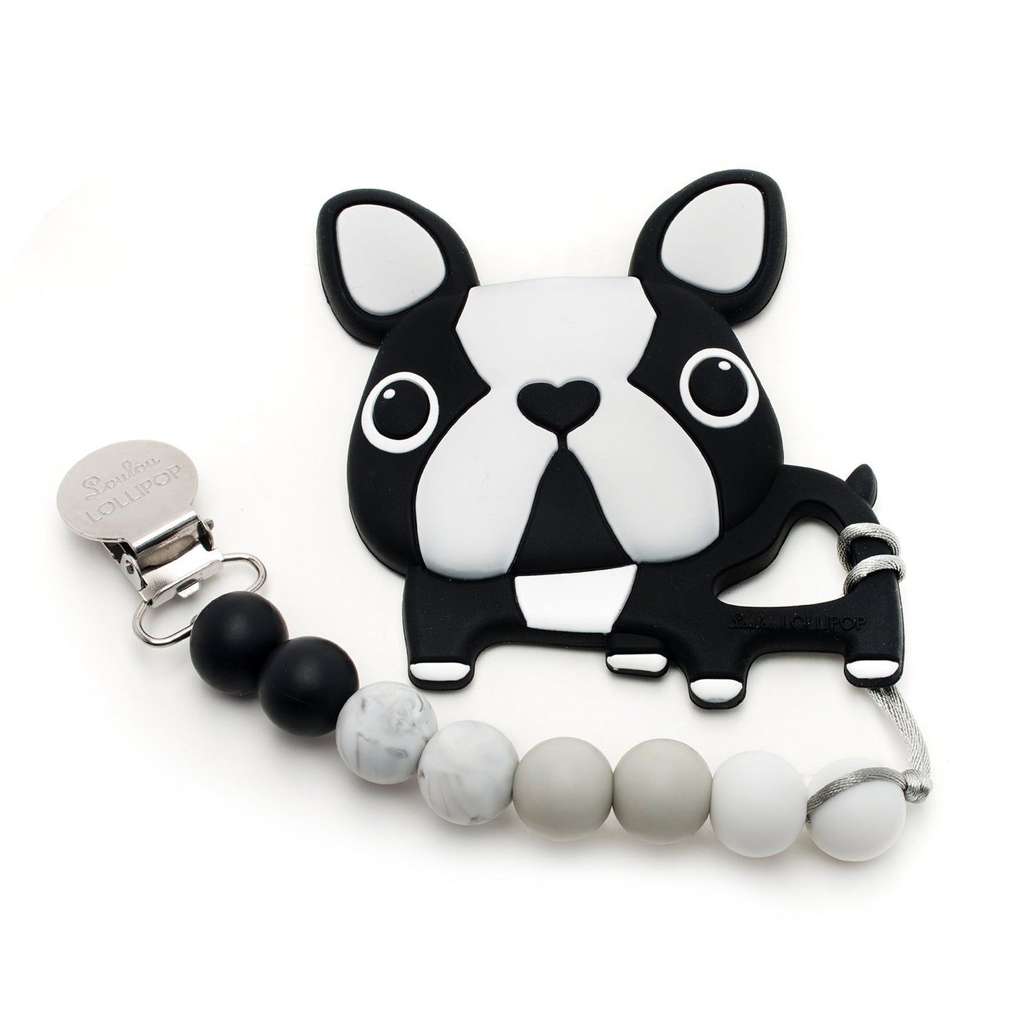 Loulou Lollipop | Boston Terrier Silicone Teether Holder Set | Artock Australia