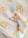 Loulou Lollipop | Darling Pacifier Clip - Rainbow | Artock Australia
