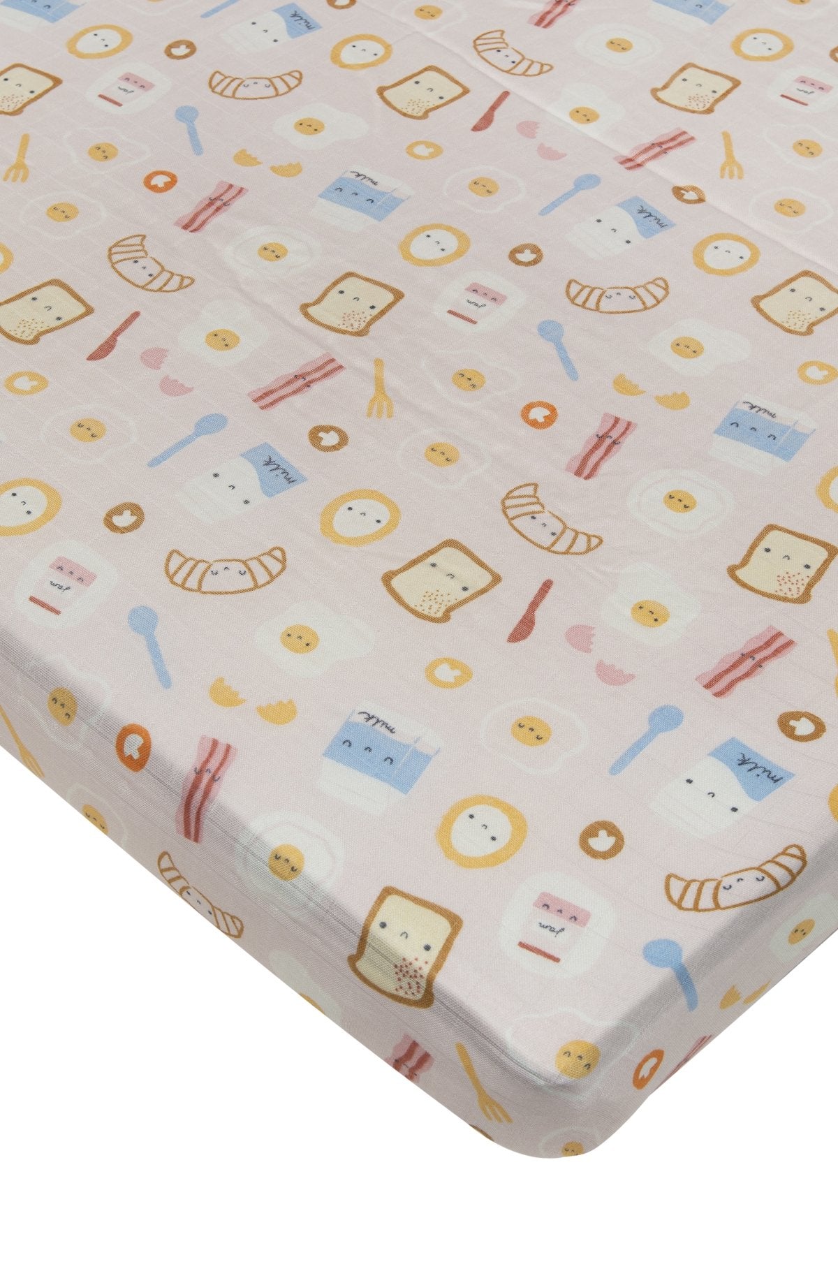 Loulou Lollipop - Fitted Crib Sheet - Breakfast Pink - Artock Australia