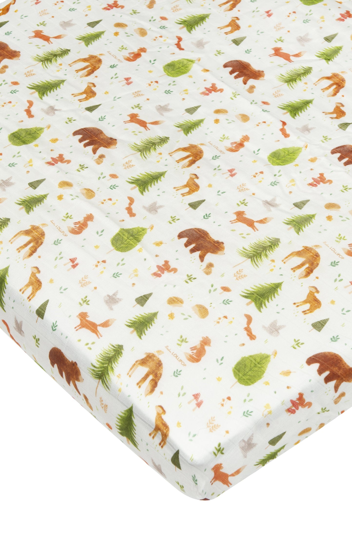 Loulou Lollipop | Fitted Crib Sheet - Forest Friends | Artock Australia