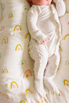 Loulou Lollipop | Fitted Crib Sheet - Pastel Rainbow | Artock Australia