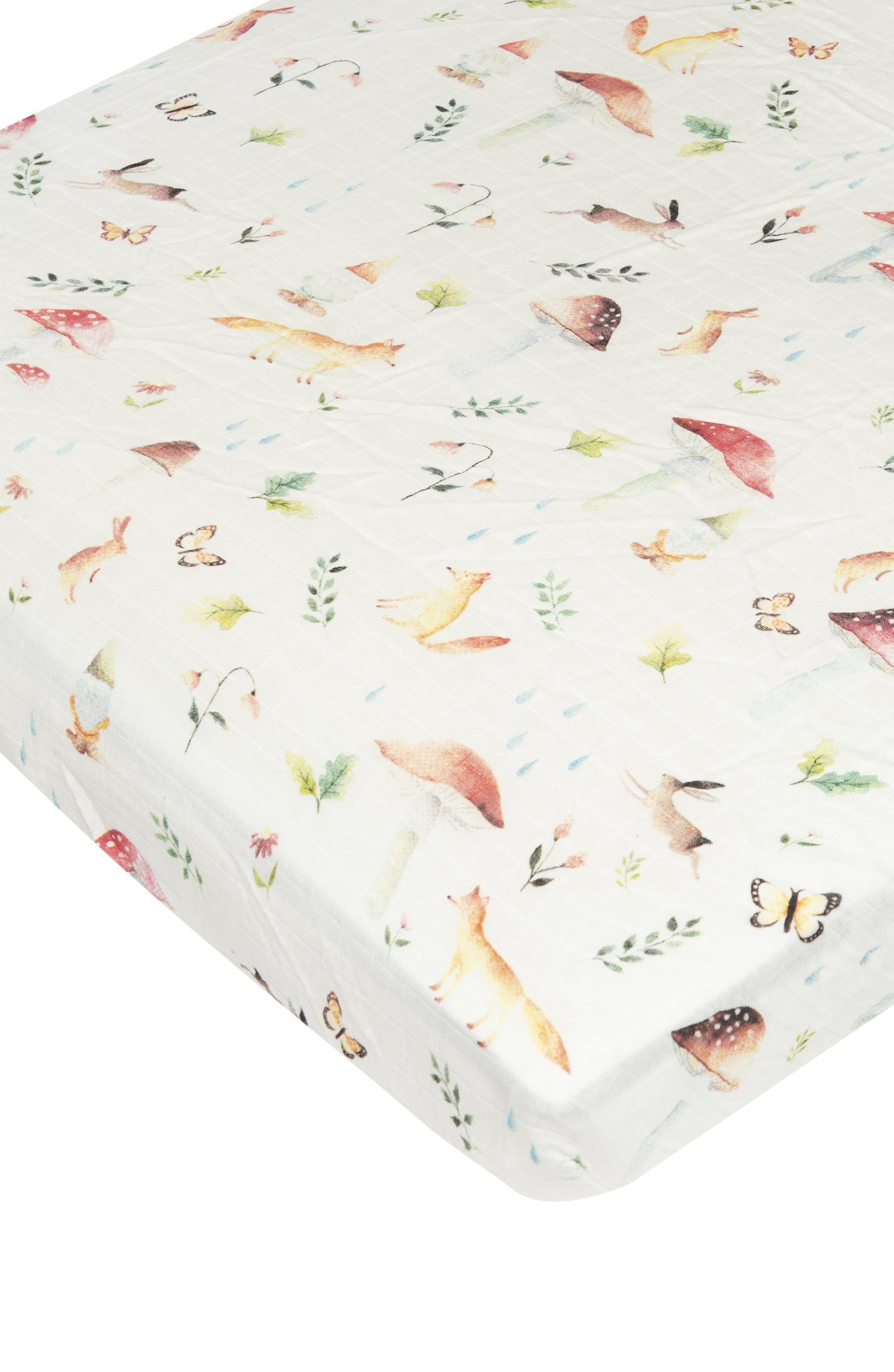 Loulou Lollipop | Fitted Crib Sheet - Woodland Gnome | Artock Australia