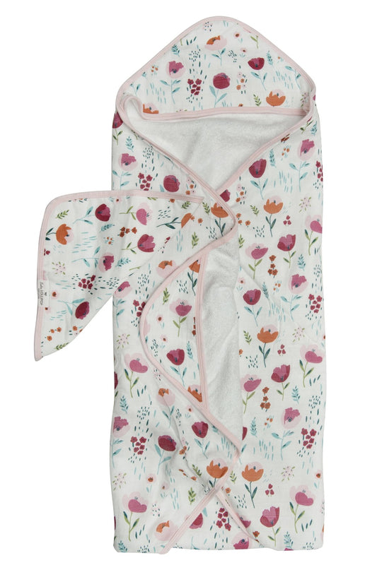 Loulou Lollipop - Hooded Towel Set - Rosey Bloom - Artock Australia