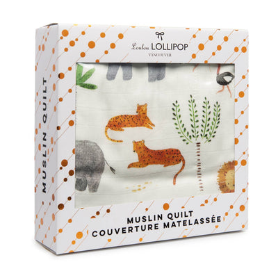 Loulou Lollipop | Muslin Quilt Blanket - Safari Jungle | Artock Australia