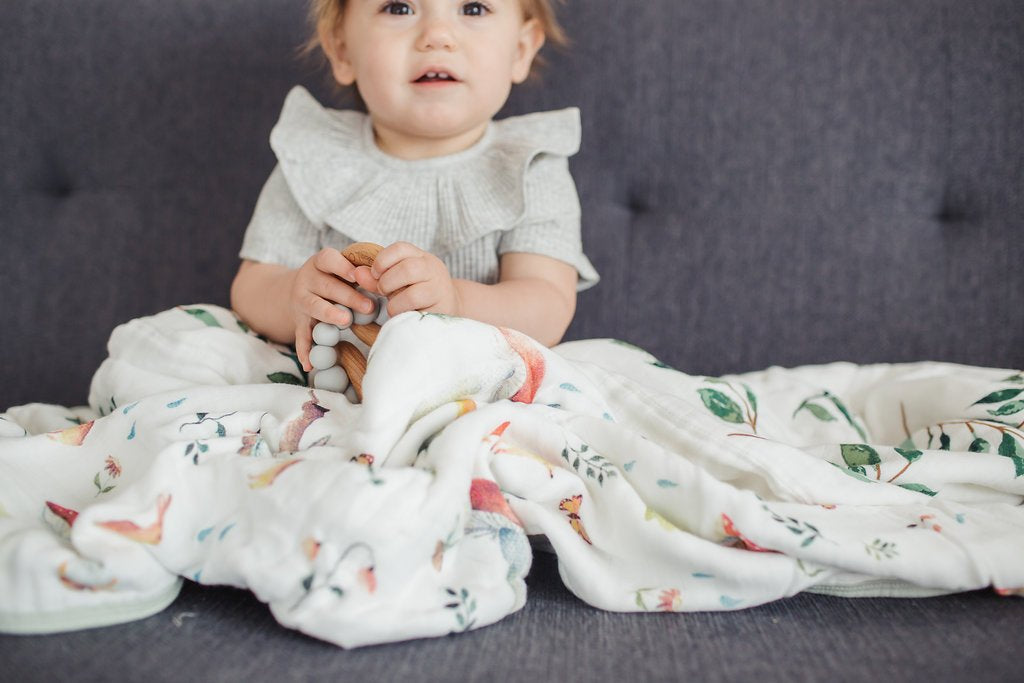 Loulou Lollipop | Muslin Quilt Blanket - Woodland Gnome | Artock Australia