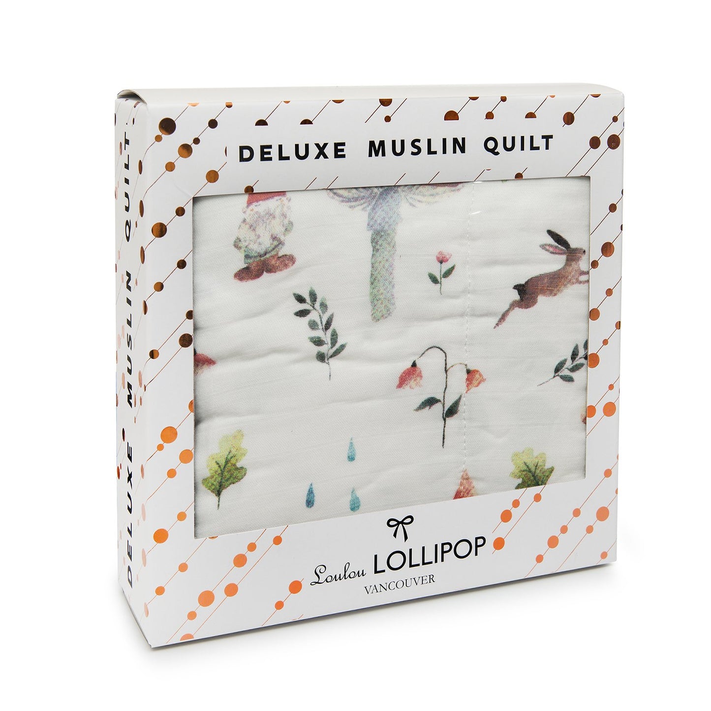 Loulou Lollipop | Muslin Quilt Blanket - Woodland Gnome | Artock Australia