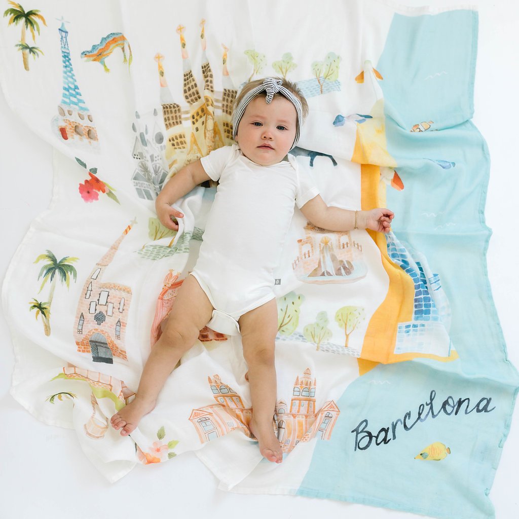 Loulou Lollipop | Muslin Swaddle - Barcelona | Artock Australia