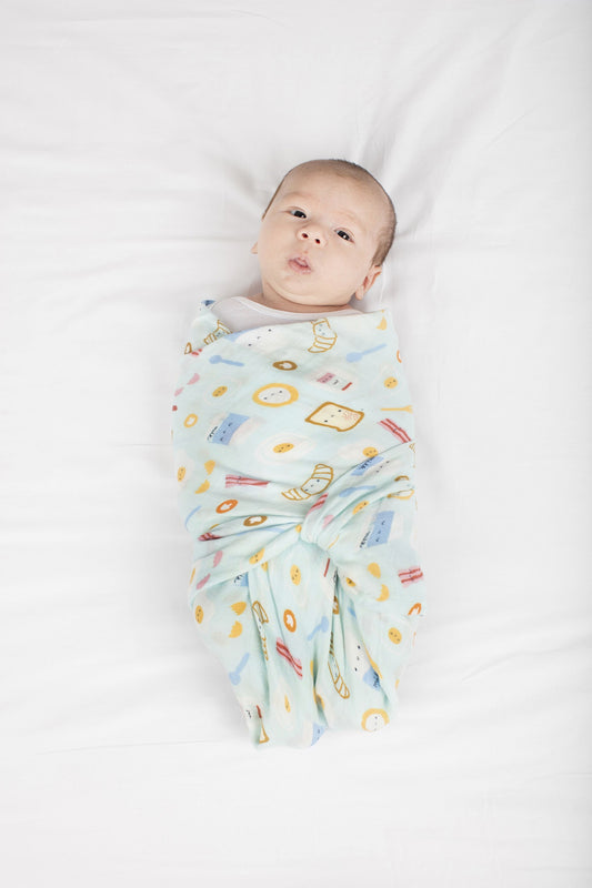 Loulou Lollipop - Muslin Swaddle - Breakfast Blue - Artock Australia