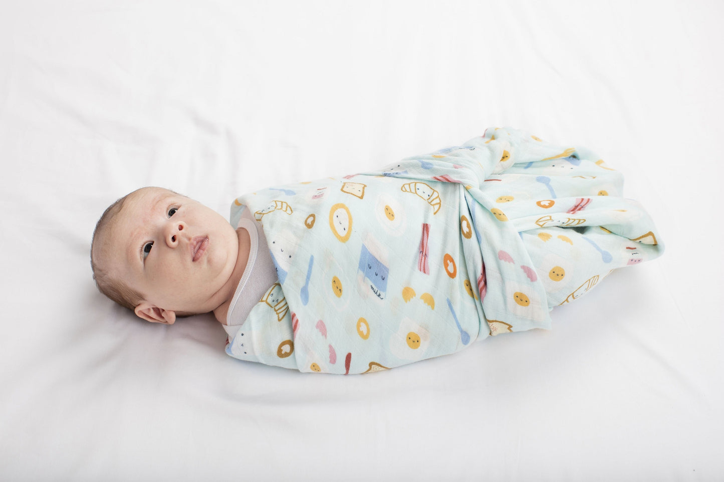 Loulou Lollipop - Muslin Swaddle - Breakfast Blue - Artock Australia