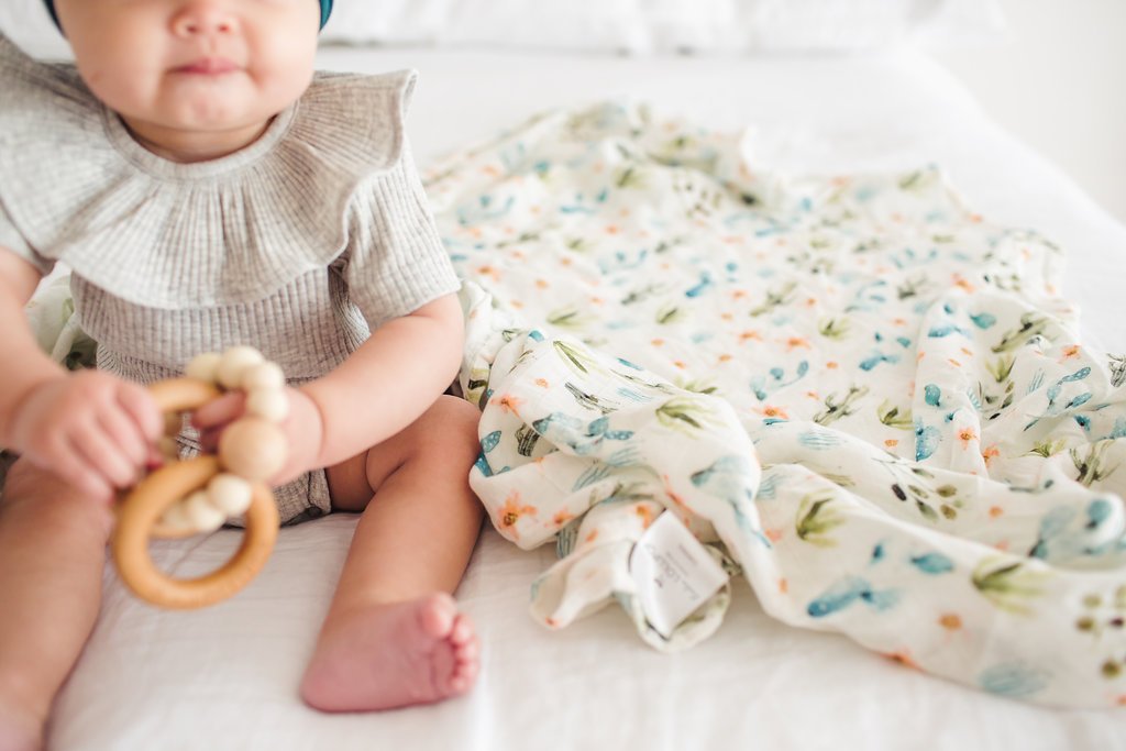 Loulou Lollipop | Muslin Swaddle - Cactus Floral | Artock Australia