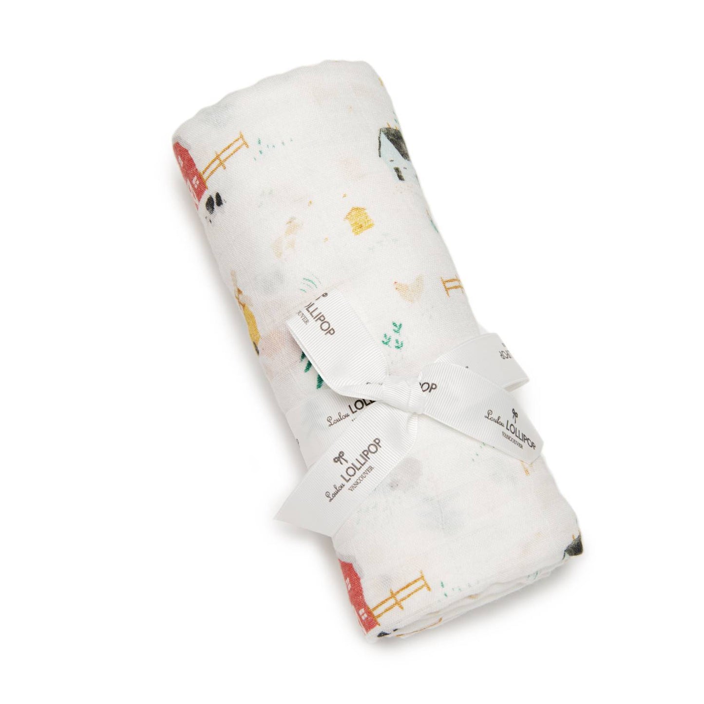 Loulou Lollipop | Muslin Swaddle - Farm Animals | Artock Australia