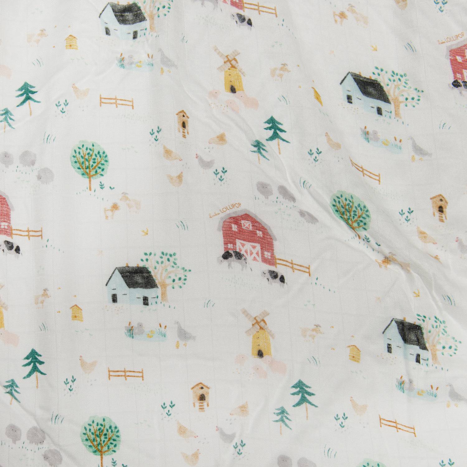 Loulou Lollipop | Muslin Swaddle - Farm Animals | Artock Australia