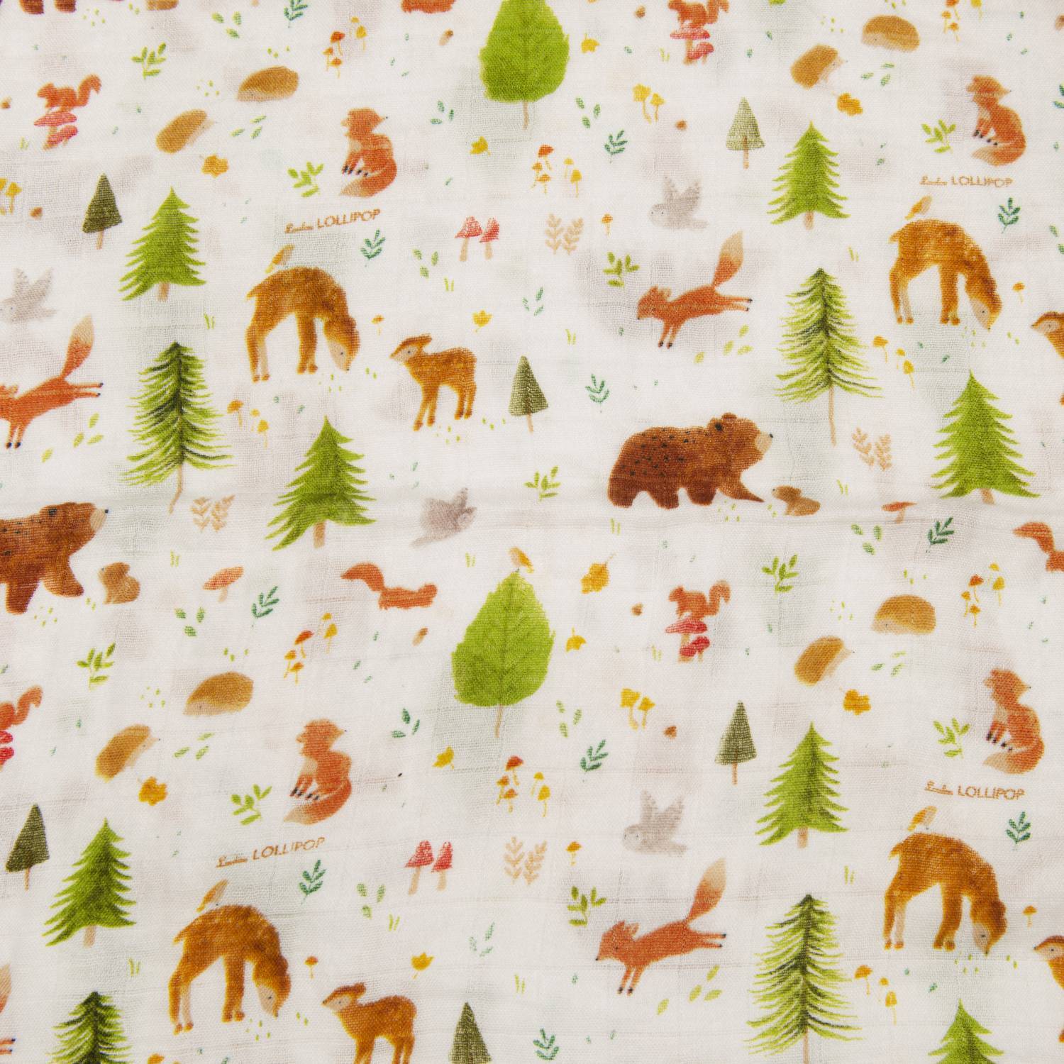 Loulou Lollipop | Muslin Swaddle - Forest Friends | Artock Australia