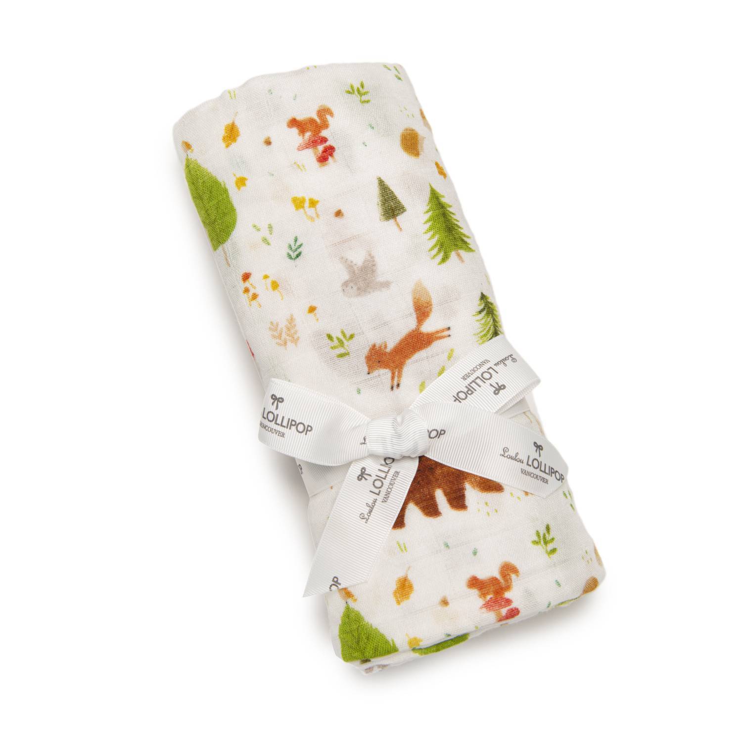 Loulou Lollipop | Muslin Swaddle - Forest Friends | Artock Australia