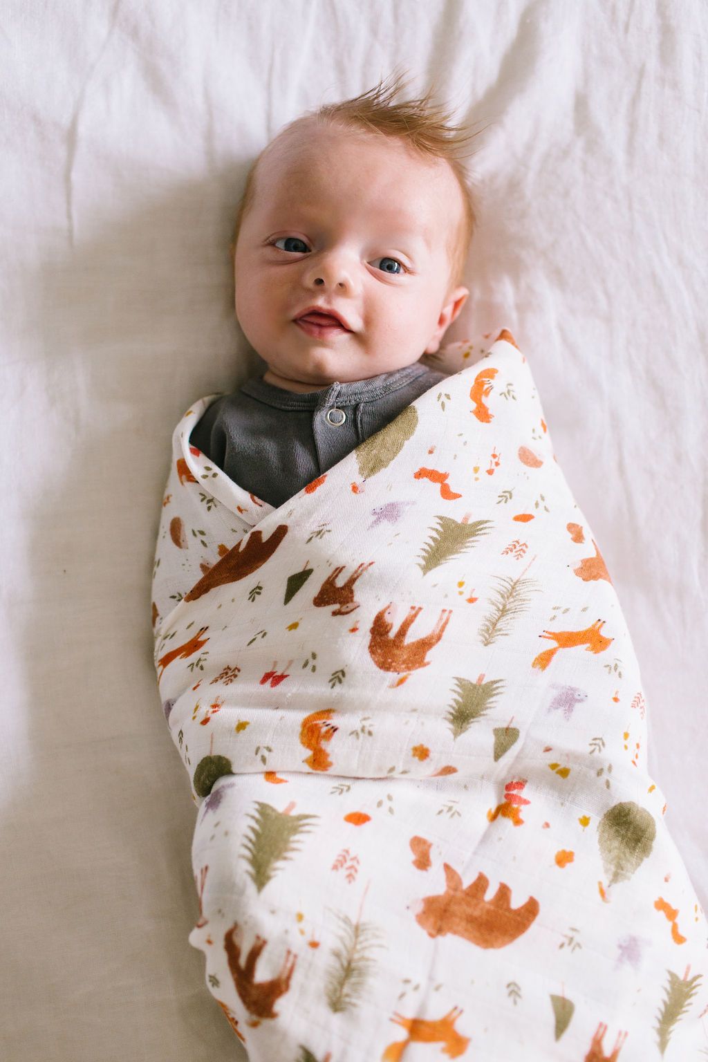 Loulou Lollipop | Muslin Swaddle - Forest Friends | Artock Australia