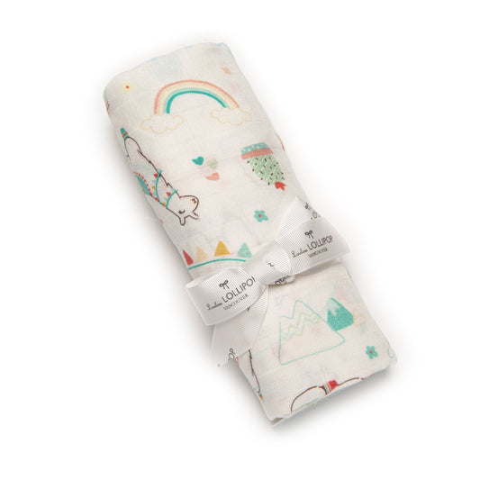 Loulou Lollipop | Muslin Swaddle - Llama | Artock Australia