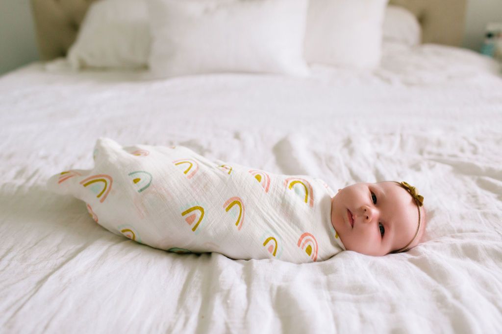 Loulou Lollipop | Muslin Swaddle - Llama Rainbow | Artock Australia