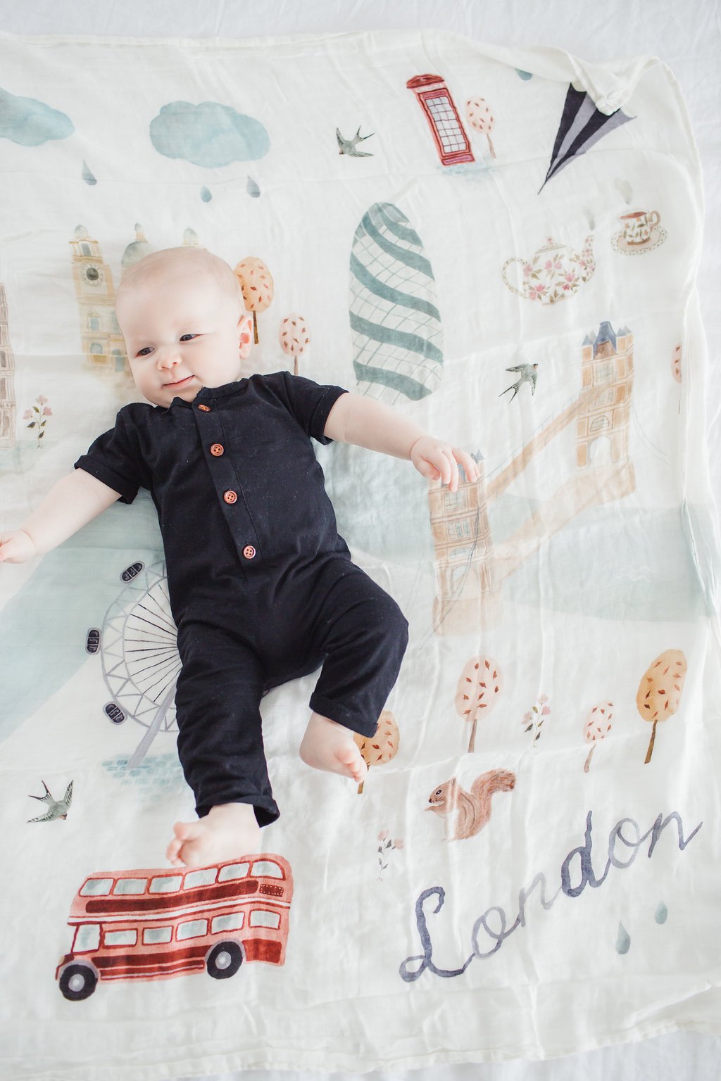 Loulou Lollipop | Muslin Swaddle - London | Artock Australia