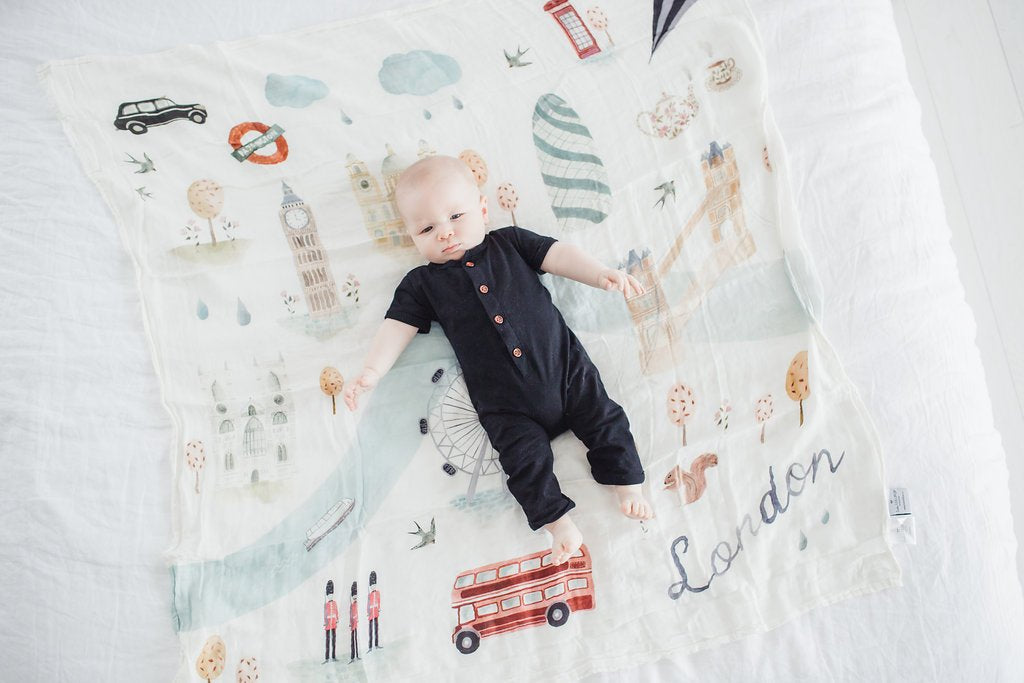 Loulou Lollipop | Muslin Swaddle - London | Artock Australia