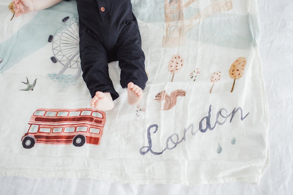 Loulou Lollipop | Muslin Swaddle - London | Artock Australia