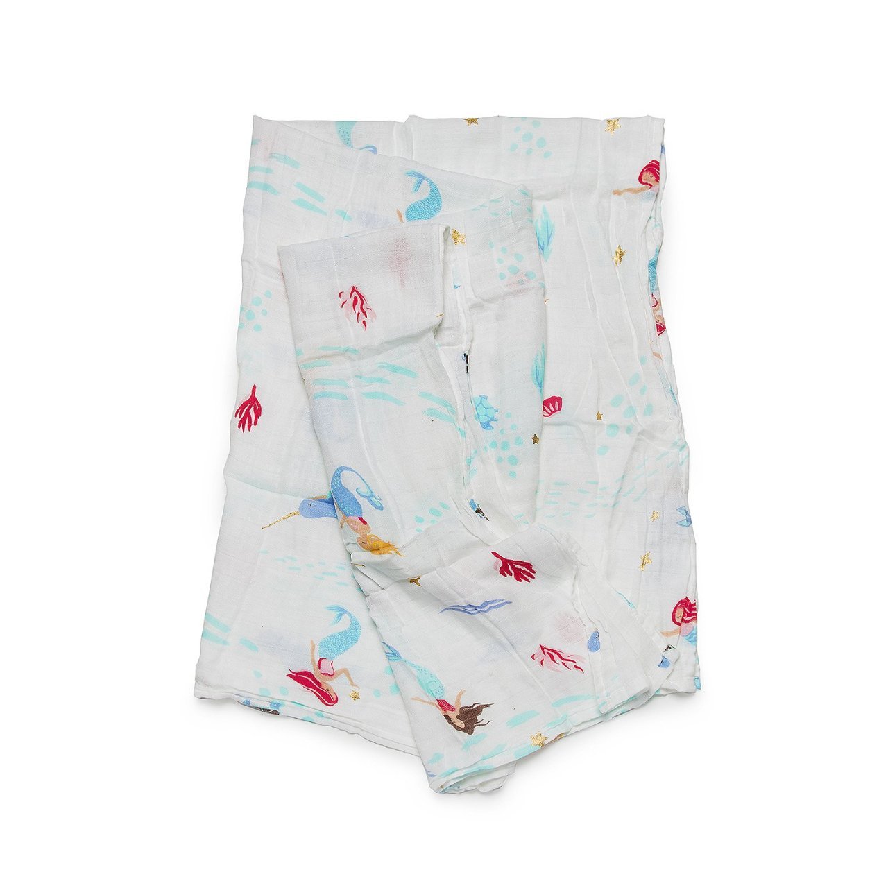 Loulou Lollipop | Muslin Swaddle - Mermaids and Narwhals | Artock Australia