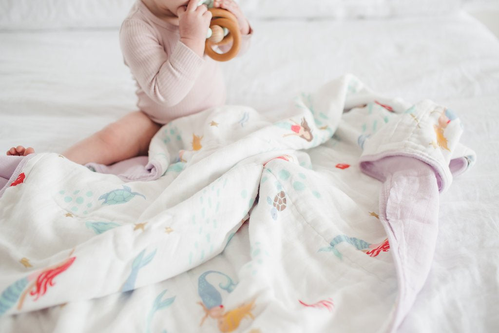 Loulou Lollipop | Muslin Swaddle - Mermaids and Narwhals | Artock Australia