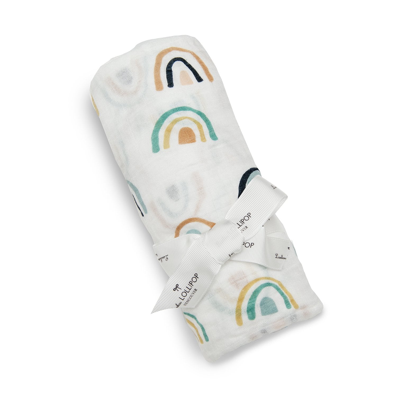 Loulou Lollipop | Muslin Swaddle - Neutral Rainbow | Artock Australia