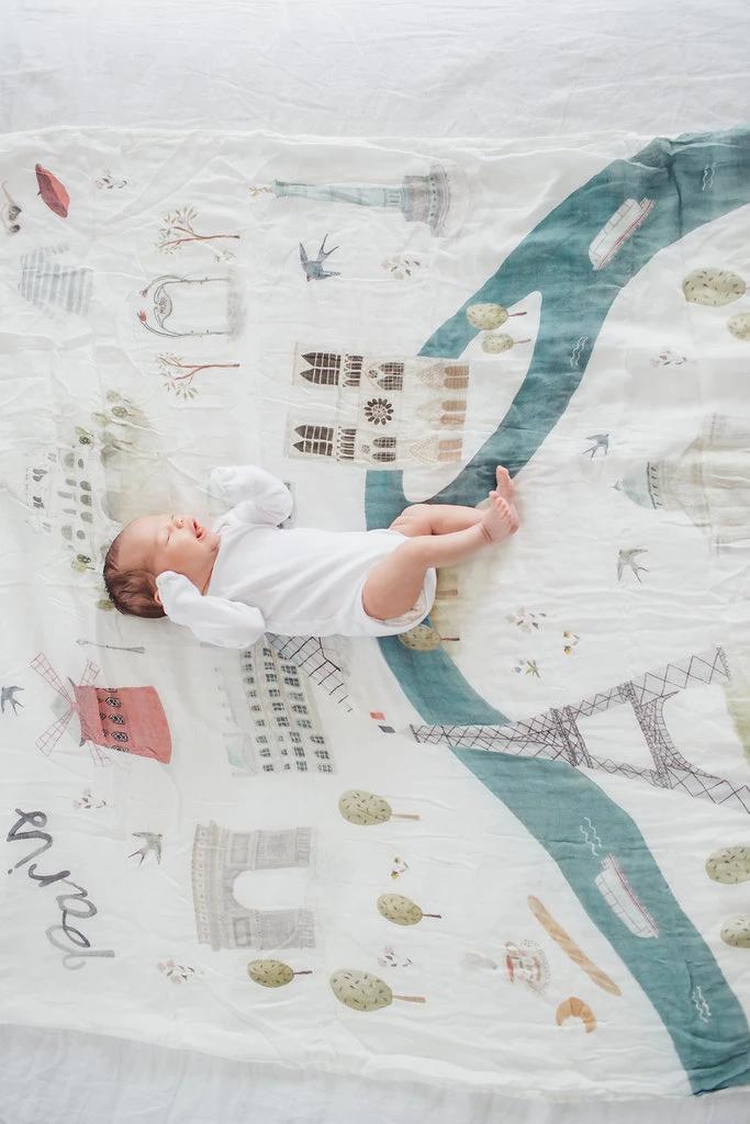 Loulou Lollipop | Muslin Swaddle - Paris | Artock Australia