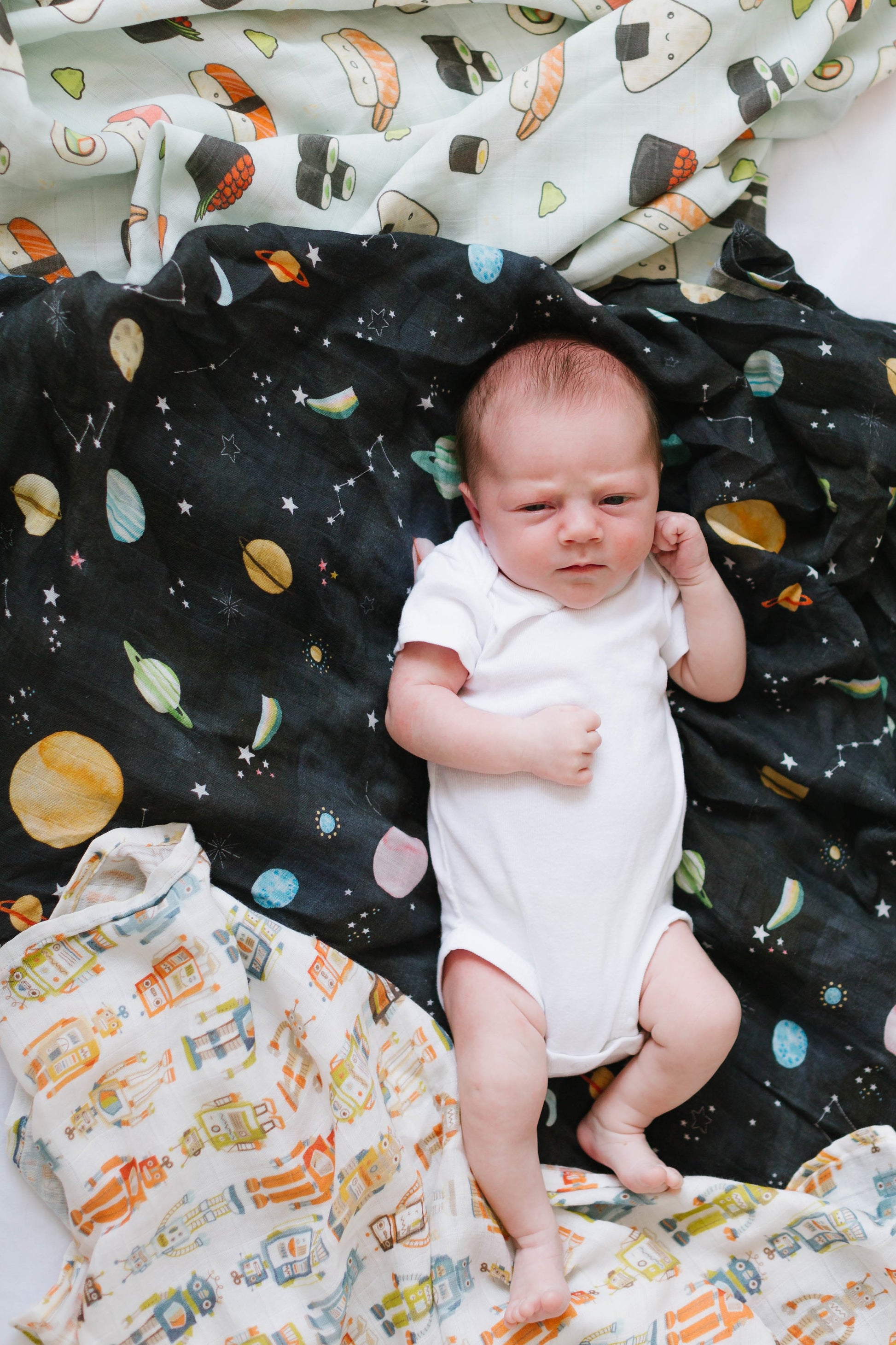 Loulou Lollipop | Muslin Swaddle - Planets | Artock Australia