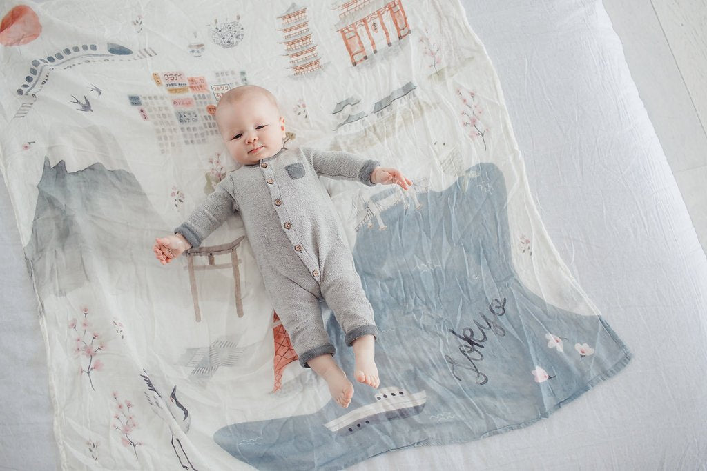 Loulou Lollipop | Muslin Swaddle - Tokyo | Artock Australia