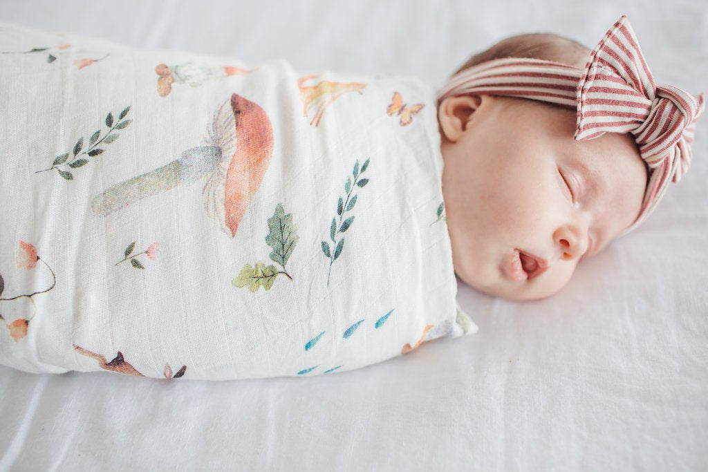 Loulou Lollipop | Muslin Swaddle - Woodland Gnome | Artock Australia