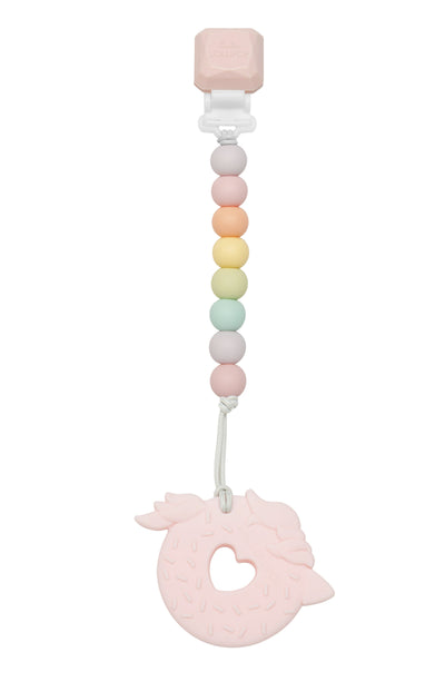 Loulou Lollipop - Pink Unicorn Donut Silicone Teether - Cotton Candy - Artock Australia