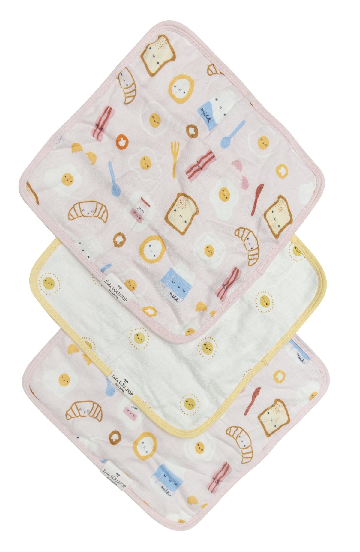 Loulou Lollipop - Washcloth 3-pieces Set - Breakfast Pink - Artock Australia