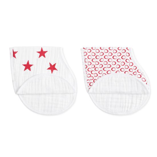 Aden and Anais - RED limited edition 2pk burpy bib - Artock Australia