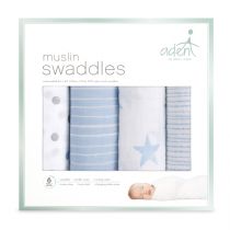 aden by aden and anais - dapper 4-pack muslin swaddles - Artock Australia