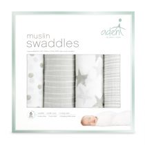 aden by aden and anais - dusty 4-pack muslin swaddles - Artock Australia