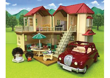 Sylvanian families beechwood hall cheap and saloon car gift set