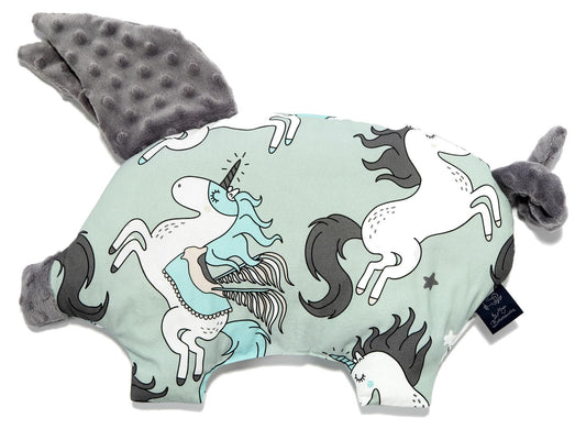 Sleepy Pig - Unicorn Rainbow Knight - Grey